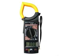 PureBowlic Medidor de abrazadera digital de 1000 A, probador de corriente alterna con cables de prueba, amperímetro portátil para medición de resistencia ACV DCV, amarillo y negro