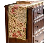PureBowlic Mesa floral rústica para corredor, mantel de poliéster para bordado de borde de concha, para comedor, té, mueble de TV, patrón de árbol de primavera, 30 x 120 cm, lino pastoral (B)