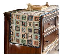 PureBowlic Mesa floral rústica para corredor, mantel de poliéster para bordado de borde de concha, para comedor, té, mueble de TV, patrón de árbol de primavera, 30 x 120 cm, lino pastoral (F)