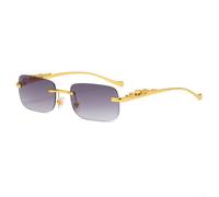 PureBowlic Modernos lentes de sol cuadrados de metal sin marco para mujer, lentes mejorados con cromo, protección contra la luz azul, para lectura de juegos de oficina (05)