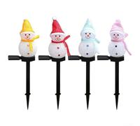 PureBowlic Muñeco de nieve luces solares de jardín al aire libre decoración de Navidad impermeable LED lámpara de estaca IP54 encendido/apagado automático para patio, camino, césped, fiesta, rojo
