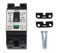 PureBowlic NT50 2P para mini RCCB 20 A 30 mA interruptor de circuito de corriente residual DIN riel protector de fugas compacto ABS hogar cocina baño dispositivo negro 10 x 8 x 5 cm