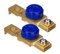 PureBowlic Paquete de 2 interruptores aisladores de desconexión maestra para coche, motocicleta, terminal de aleación de zinc para polo negativo, interruptor de alimentación antirrobo de 80 A para