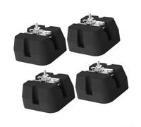 PureBowlic Paquete de 4 bases de amortiguación de goma para bombas de calor, soportes antivibración, soporte resistente a los rayos UV, pies de CA al aire libre con instalación del sistema AquaDrain