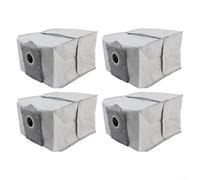 PureBowlic Paquete de 4 bolsas para aspiradora robot, filtro de fibra fundida, piezas de repuesto higiénicas de estación de vaciado automático, accesorios reutilizables para barredora