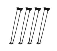 PureBowlic Paquete de 4 patas de mesa plegables de hierro para muebles de 7 mm de grosor, 40 kg de carga, diseño de pata de gato, color negro mate, protección de suelo para escritorio de café