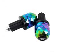 PureBowlic Pesos de aluminio CNC para manillar de motocicleta, extremos de barra con patrón de diamante giratorio, agarre anodizado antioxidante para manillar de motocicleta, rojo (BWQ-016 siete