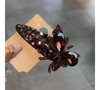 PureBowlic Pinza de pelo de mariposa hecha a mano para mujer, horquilla BB con diamantes de imitación brillantes, elegante accesorio ligero para peinar flequillo y recogidos, para champaña (B)