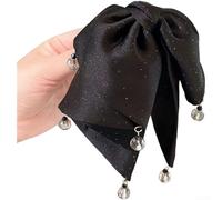 PureBowlic Pinza para el pelo con lazo negro para mujer, estilo coreano, con agarre seguro, elegante accesorio de tela hecho a mano para peinados de media altura, 8 cm, color negro (D)