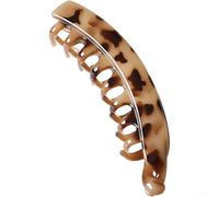 PureBowlic Pinza para el pelo coreana con forma de plátano vertical grande | Elegante diseño vertical, crea elegantes coletas de caballo, tacto sofisticado y agarre seguro, aspecto elegante (ámbar