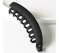 PureBowlic Pinza para el pelo coreana con forma de plátano vertical grande | Elegante diseño vertical, crea elegantes coletas de caballo, tacto sofisticado y agarre seguro, aspecto elegante (negro mate)