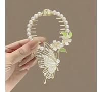 PureBowlic Pinza para el pelo de flor de perlas con borla, accesorios de metal para el cabello para uso diario y reuniones, para sombreros versátiles para coletas y estilos de trenzas (07)