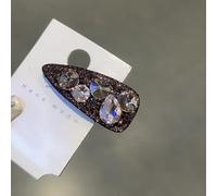 PureBowlic Pinza triangular para el pelo con diamantes de imitación para mujer, pasador geométrico BB para flequillo o pelo lateral, horquilla ligera y segura para color champán, hecha a mano para