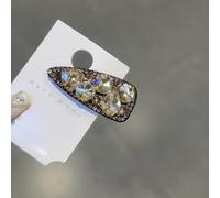 PureBowlic Pinza triangular para el pelo con diamantes de imitación para mujer, pasador geométrico BB para flequillo o pelo lateral, horquilla ligera y segura para color champán, hecho a mano para