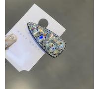 PureBowlic Pinza triangular para el pelo con diamantes de imitación para mujer, pasador geométrico BB para flequillo o pelo lateral, horquilla ligera y segura para color champán, hecha a mano para
