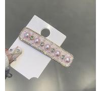 PureBowlic Pinzas para el pelo coreanas con diamantes de imitación para mujer, horquilla lateral geométrica con perlas de imitación, bonito clip BB para flequillo y peinados, accesorios ligeros para