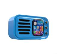 PureBowlic Portátil para mini altavoz con radio FM y reloj despertador, compacto inalámbrico para viajes al aire libre, reproductor de música con control táctil (azul)