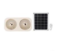PureBowlic Potente extractor solar con carga USB, enfriador de ventilación compacto para casas de mascotas, vehículos, camping y uso al aire libre, dispositivo de circulación de aire ecológico fuera