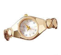 PureBowlic Reloj de cuarzo para mujer, impermeable, redondo, para esfera, caja de aleación, hebilla de joyería, ligero, 41 g, delgado, cómodo, uso diario, café, dorado, varios colores (B)