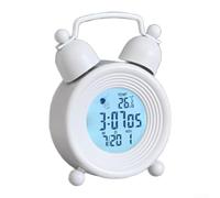 PureBowlic Reloj despertador digital LED con luz nocturna, bonito diseño espacial de astronauta, reloj de escritorio con control de voz, muestra la hora, fecha, temperatura, para dormitorio de niños