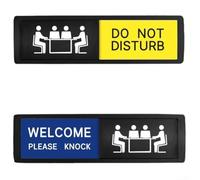 PureBowlic Señal de puerta con texto en inglés "Do Not Disturb" con deslizador suave, indicador de privacidad de 7 x 2 pulgadas para oficina, baño, dormitorio, mensaje claro de bienvenida o ocupado