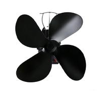 PureBowlic Silent Heat - Ventilador de estufa potente para quemadores de leña, ventilador de chimenea de aluminio de 4 aspas, circulación eficiente hasta 351 °C, color negro, 13,5 x 13,5 x 16 cm