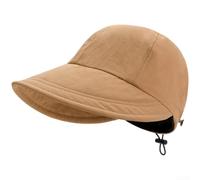 PureBowlic Sombrero de sol de ala ancha para mujer con ala de 8 cm, gorra de nailon impermeable de secado rápido, cordón ajustable de 55-60 cm, gancho para máscara y bolsillo para viajes al aire libre