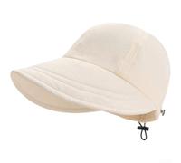 PureBowlic Sombrero de sol de ala ancha para mujer con ala de 8 cm, gorra de nailon impermeable de secado rápido, cordón ajustable de 55-60 cm, gancho para máscara y bolsillo para viajes al aire libre