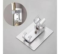 PureBowlic Soporte de cabezal de ducha ajustable Soporte de montaje en pared Aleación de aluminio Plata 95 mm Instalación sin taladro para ducha de mano G1/2 Se adapta a azulejos, vidrio, mármol