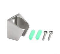 PureBowlic Soporte de cabezal de ducha de acero inoxidable 304, soporte de base fija ajustable con acabado de dibujo de alambre para ducha de mano de baño, soporte de montaje en pared fácil de