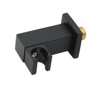 PureBowlic Soporte de cabezal de ducha de mano de latón macizo con soporte de pared, soporte de cobre para pulverizador de mano de baño, soporte de agarre seguro en negro mate o acabado dorado