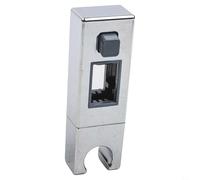 PureBowlic Soporte deslizante ajustable para cabezal de ducha cromado para riel elevador de 18 mm, montaje de botón ABS para baño, se adapta a barra de 30 mm de longitud, acabado plateado