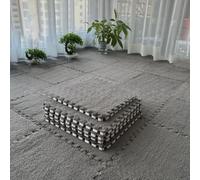 PureBowlic Tapete de espuma de felpa, azulejos de rompecabezas entrelazados cortables con respaldo antideslizante, tapetes de franela suave para sala de juegos de bebé, dormitorio, sala de estar, 30 x