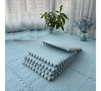 PureBowlic Tapete de espuma de felpa, azulejos de rompecabezas entrelazados cortables con respaldo antideslizante, tapetes de franela suave para sala de juegos de bebé, dormitorio, sala de estar, 30 x