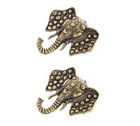 PureBowlic Tirador de puerta de cabeza de elefante de latón, perilla decorativa única para gabinete con diseño intrincado, tirador de metal para muebles de oficina en casa, juego de accesorios de