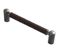 PureBowlic Tirador de puerta de gabinete de aleación de zinc sólido para tirador de cuero, moderno pomo minimalista para cajón, para armario de cocina, armario de zapatos, muebles (128 agujeros