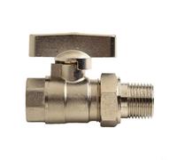 PureBowlic Válvula de bola de latón para sistemas de calefacción, rosca de tubo de 1/4 3/8 de 1 pulgada, control de flujo a prueba de fugas con instalación de llave hexagonal, construcción de metal
