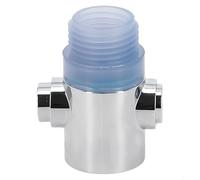 PureBowlic Válvula de cierre de cabezal de ducha plateada con indicador de calor de 38 °C, controlador de parada de agua limitador de flujo ABS, interruptor de pausa de una tecla para niños y mascotas