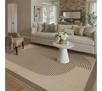 PureCozy Alfombra Exterior 140x200cm Salon Terraza Beige Antideslizante Lavable Impermeable Interior Alfombras Jardin Patio Habitacion Dormitorio Comedor Aspecto Yute Tapete