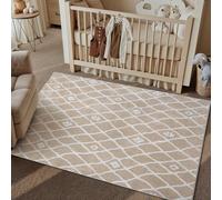 PureCozy Alfombra lavable para salón, 80 x 150 cm, color beis, pelo corto, antideslizante, mullida, suave, moderna, efecto 3D, para cocinas, dormitorios, comedores, habitaciones, salas de estar