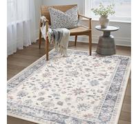 PureCozy Vintage Alfombra Lavable para Salón 80x150cm con Estampado de Flores de Pelo Corto Antideslizante Suave Flores Boho Alfombras para Cocinas Dormitorios Comedores Bedroom Living Room, Azul