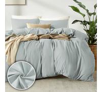 puredown 1PCS Funda Nordica Cama 140x200cm+ 1PCS Funda Almohada 40x80cm, Juego de Cama 100% Microfibra, Suave y Transpirable, Oeko-Tex, Gris Luna