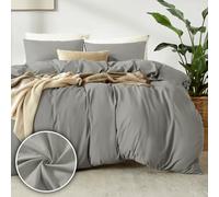 puredown 1PCS Funda Nordica Cama 140x200cm+ 1PCS Funda Almohada 80x80cm, Juego de Cama 100% Microfibra, Suave y Transpirable, Oeko-Tex, Marrón grisáceo