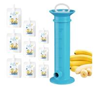 Puree Pouch Filler - Herramienta de bebé reutilizable, creador de frutas | Relleno de alimentos para bebés portátiles con 15 bolsas recargables, diseño a prueba de fugas sin desorden para alimentación