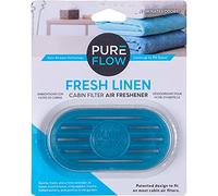 Pureflow Cabin Filter Air Freshener with Odor Eliminator - Fits on Most Car, Truck, and SUV Cabin Air Filters - Fresh Linen (1 Pack)
