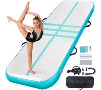 Pureglow Airtrack - Esterilla hinchable para gimnasia y acrobacia, incluye bomba de aire eléctrica y bolsa de transporte, 2 m