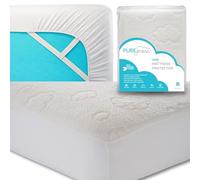 PUREgrace Tencel - Protector de colchón para cuna, impermeable, silencioso, transpirable, con correa de esquina con bolsillos profundos para un ajuste seguro