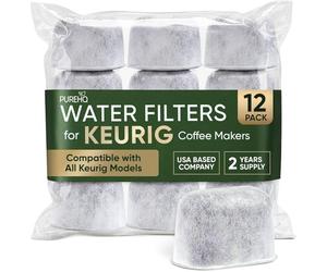 PureHQ - Filtros de agua para cafeteras Keurig y Ninja - Paquete de 12 filtros de repuesto - Filtración de carbón fino - Mejora el sabor del café - Fáciles de reemplazar