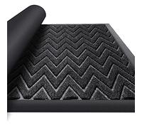 Purejoy Felpudo de Entrada Gris Alfombra Exterior para Puerta Alfombras Antideslizante de Goma 60 x 90 cm Felpudo Impermeable Dirt Debris Mud Trapper para Entrada Felpudo de Entrada Baja