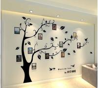 Purekay Pegatinas de Pared 3D Árbol Familia Marco de Fotos DIY Murales Stickers Grande Vinilos Adhesivos Pared Decorativos Salón Habitación Dormitorio Oficina Pegatinas (Negra Izquierda, S)